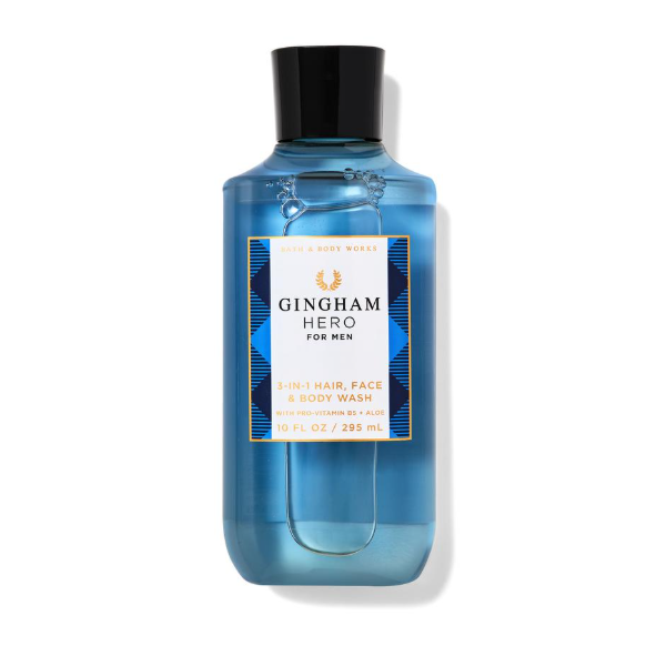 BBW Gingham Hero For Men Pour Homme 3 in 1 Hair, Face & Body Wash 295ml