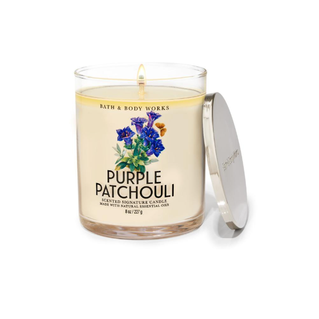 BBW Purple Patchouli 1 Wick Candle 227g