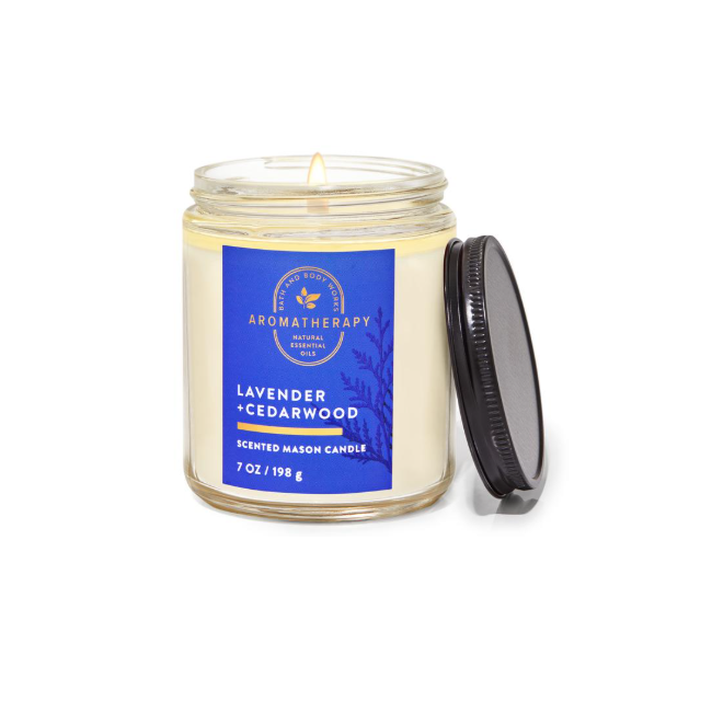 BBW Aromatherapy Lavender Cedarwood 1 Wick Scented Candle 198g