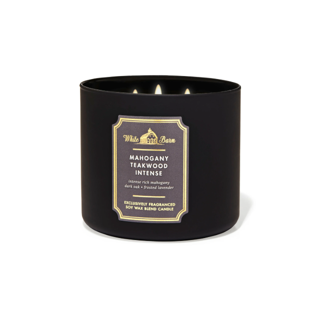 BBW White Barn Mahogany Teakwood High Intensity Scented Candle 411g