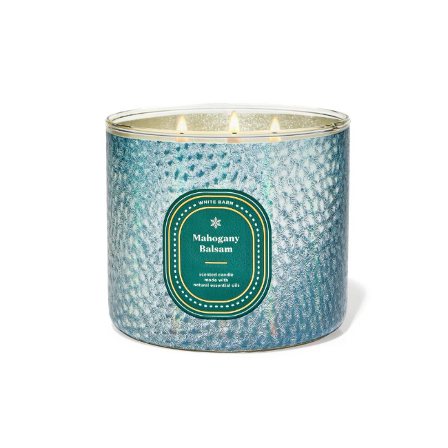 BBW White Barn Mahogany Balsam Scented Candle 411g