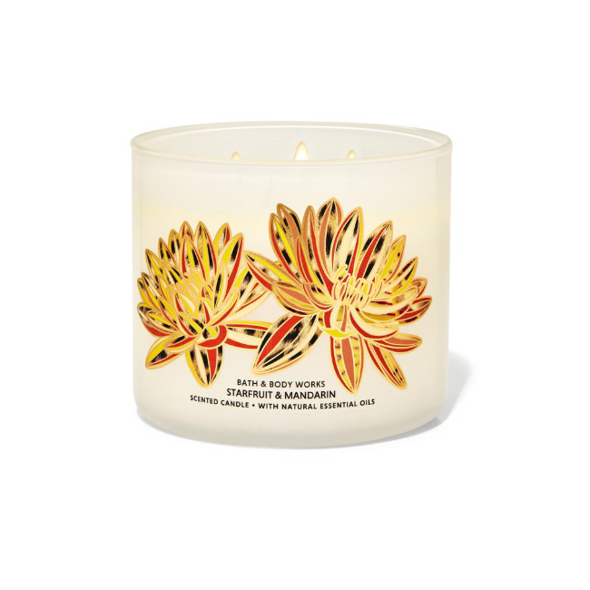 BBW Starfruit And Mandarin 3 Wick Scented Candle 411g