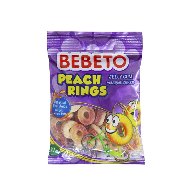 Bebeto Peach Rings Jelly Gum 80g