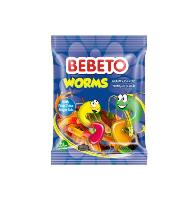 Bebeto Worms Gummy Candy 80g