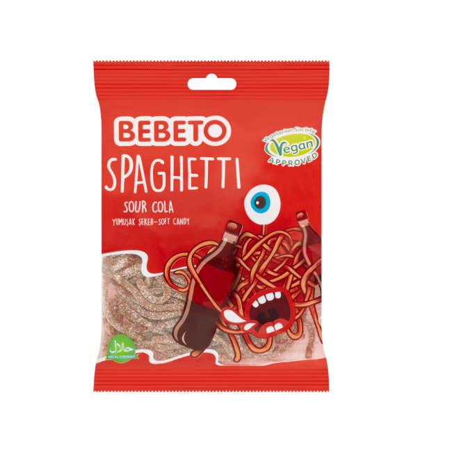 Bebeto Spaghetti Sour Cola Candy 70g