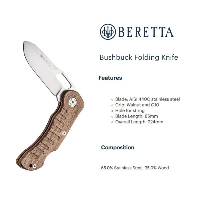 Beretta Bushbuck Folding Knife Brown & Orange CO281A273508B4UNI