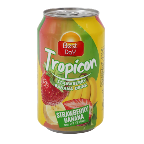 Best Day Tropicon Strawberry Banana Drink 330ml