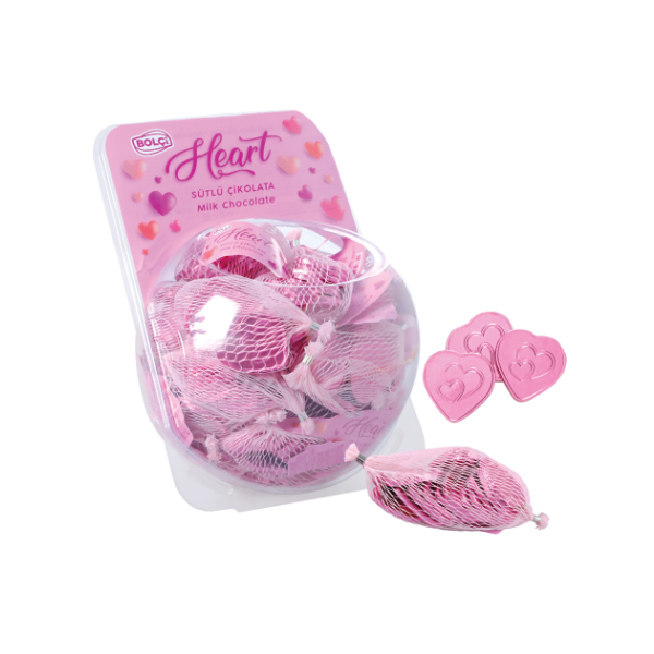 Bolci Milk Chocolate Hearts Pink 63g (Single)