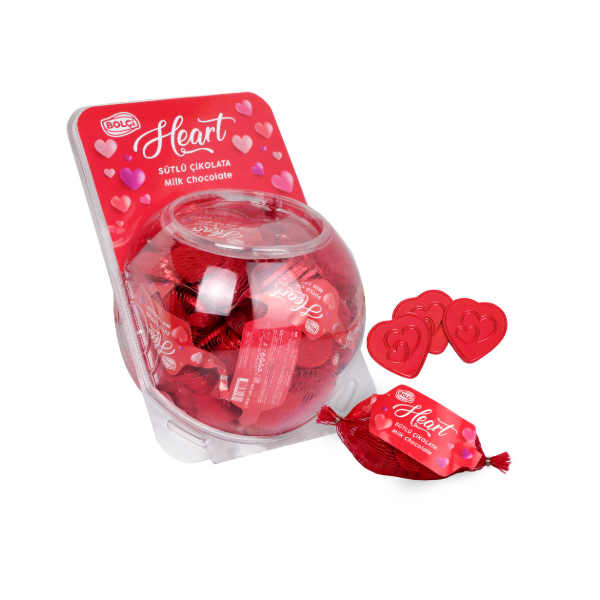 Bolci Milk Chocolate Hearts Red 63g (Single)