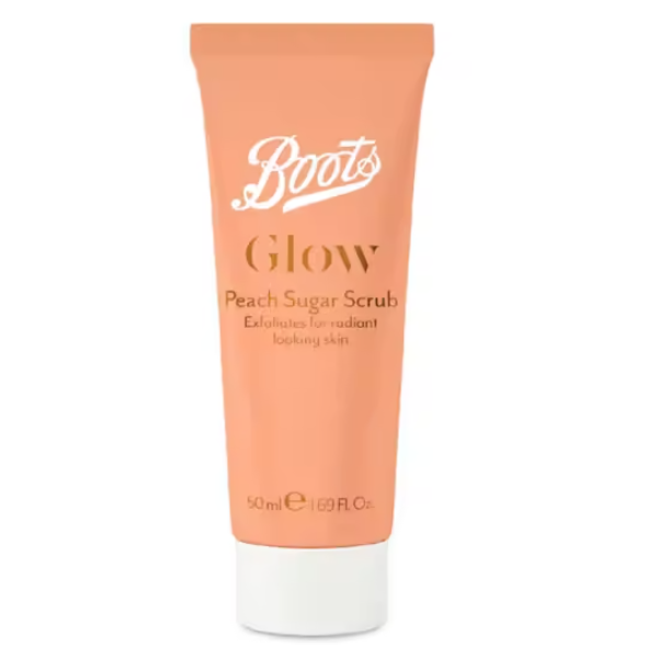 Boots Glow Peach Sugar Scrub 50ml - Shams Shopping Centre Boots  