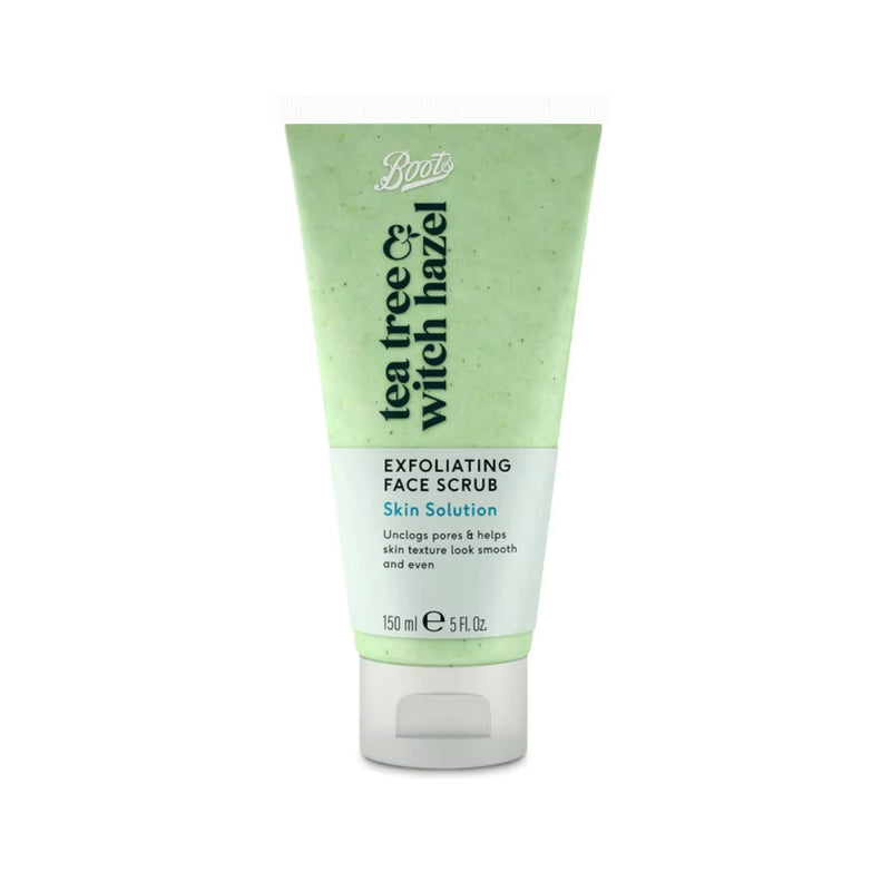Boots Tea Tree Witch Hazel Exfoliating Skin Solution Face Scrub 150ml