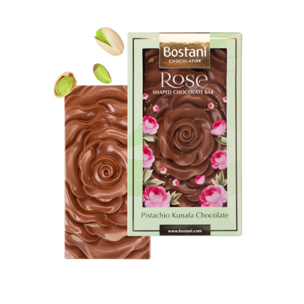 Bostani Rose Shaped Pistachio Kunafa Chocolate 100g