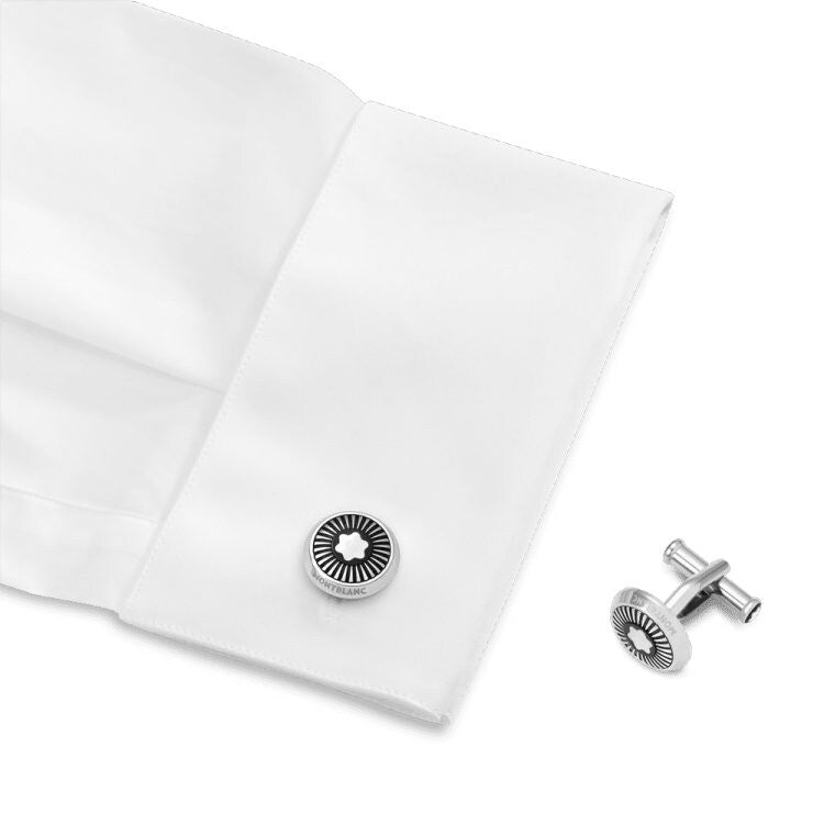 Montblanc Iconic Round Star Cufflinks Mother Of Pearl Rays-123809