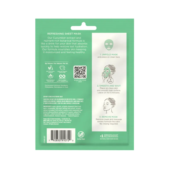Burts Bees Refreshing Sheet Mask 9.35g (0.33Oz)
