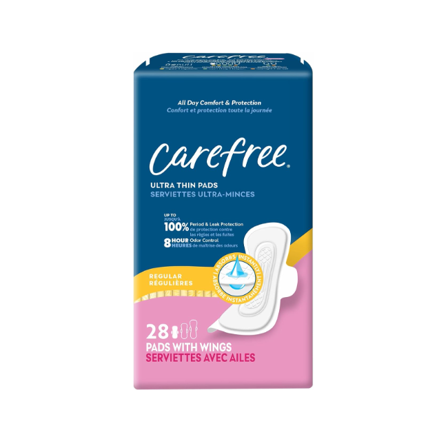 Carefree Ultra Thin Regular Pads with Wings - 28 Pads