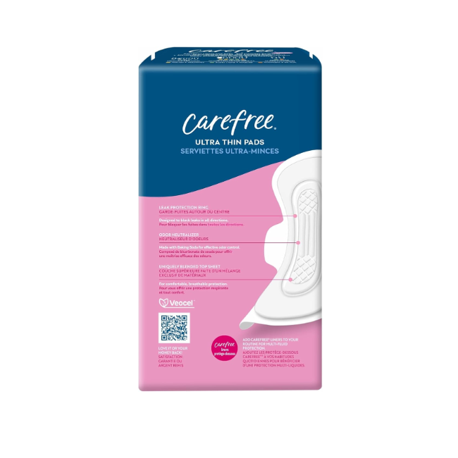 Carefree Ultra Thin Regular Pads with Wings - 28 Pads
