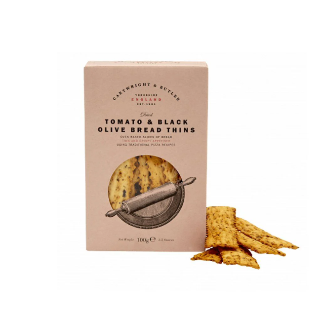 Cartwright & Butler Tomato & Black Olive Bread Thins 100g