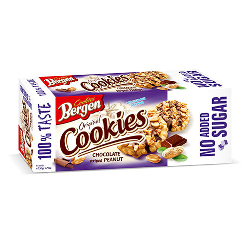 London Treats Sugar Free Chocolate Striped Peanut Cookies 150g - Shams Shopping Centre London Treats  