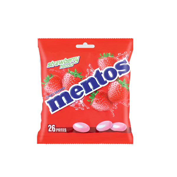 Mentos Strawberry Chewy Candy 26's 70.2g