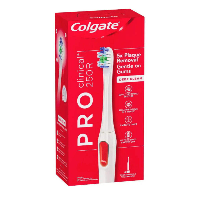 Colgate ProClinical 250R Deep Clean Electric Toothbrush With 2Heads