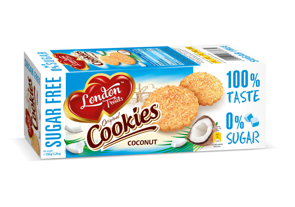 London Treats Sugar Free Coconut Cookies 150g - Shams Shopping Centre London Treats  
