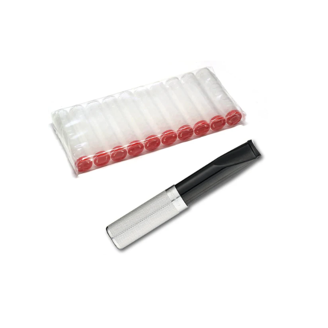 Denicotea Silver Ejector Holder With 10p Filters 20271