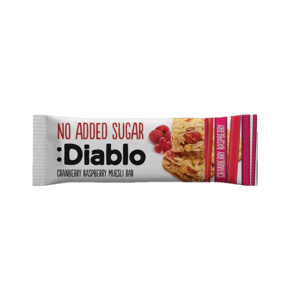 Diablo No Added Sugar Cranberry Raspberry Muesli Bar 30g