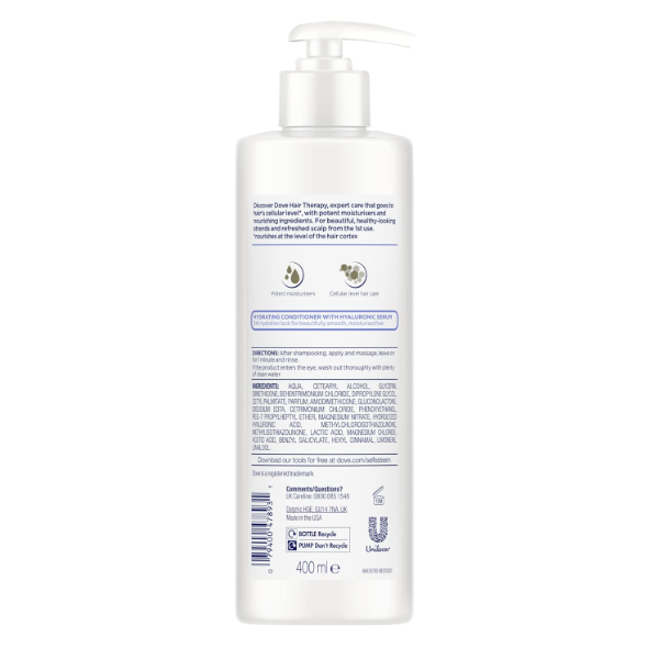 Dove Hair Therapy Hydration Spa with Hyaluronic Serum 13.5oz 400ML