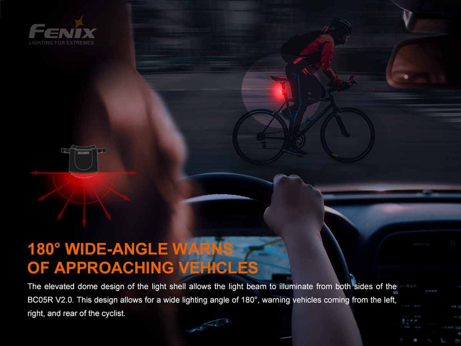 Fenix BC05R V2.0 Ultra-Compact Rechargeable Bicycle TailLight 15L