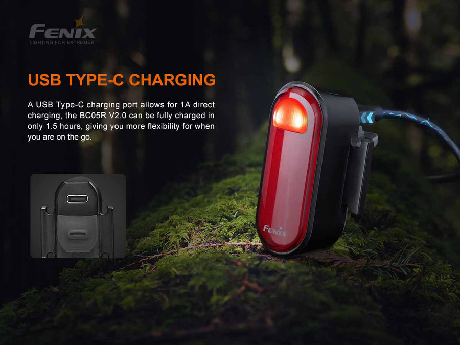 Fenix BC05R V2.0 Ultra-Compact Rechargeable Bicycle TailLight 15L