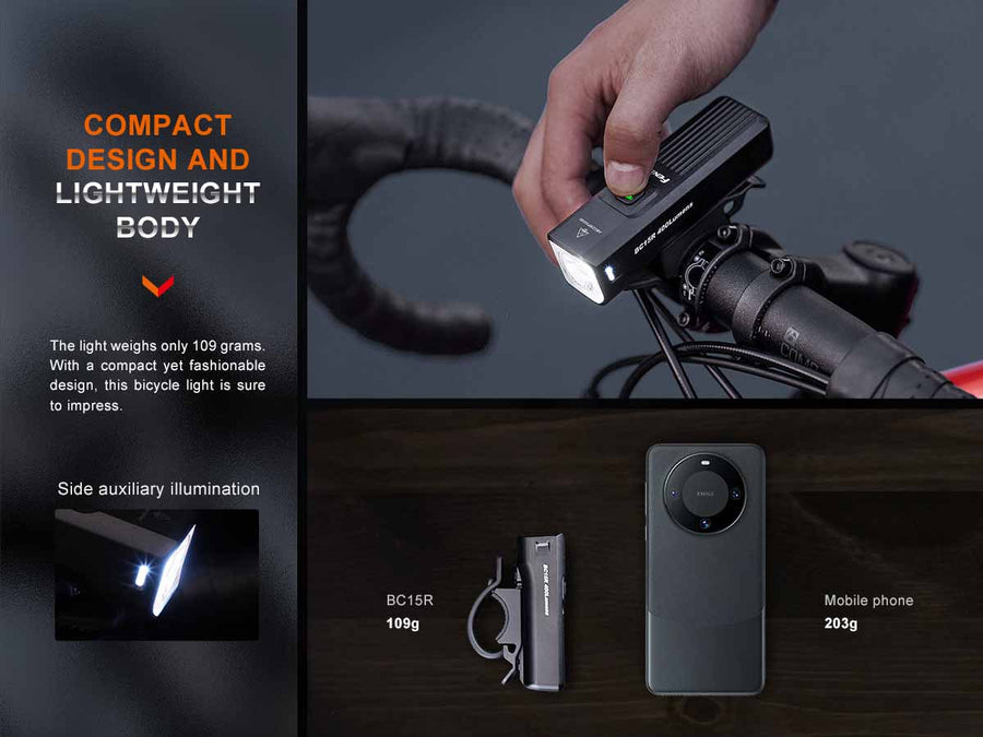 Fenix BC15R Rechargeable Bicycle Light (Black) 400L