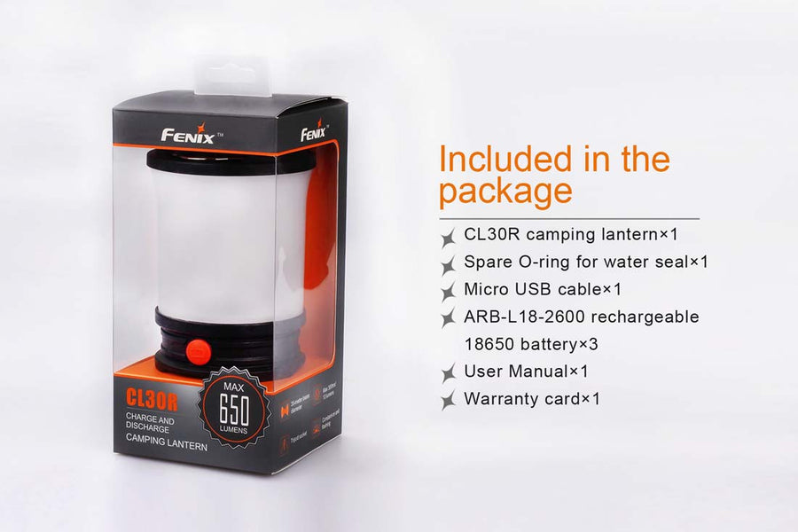 Fenix CL30R Charge And Discharge Camping Lantern (Black) 6500L