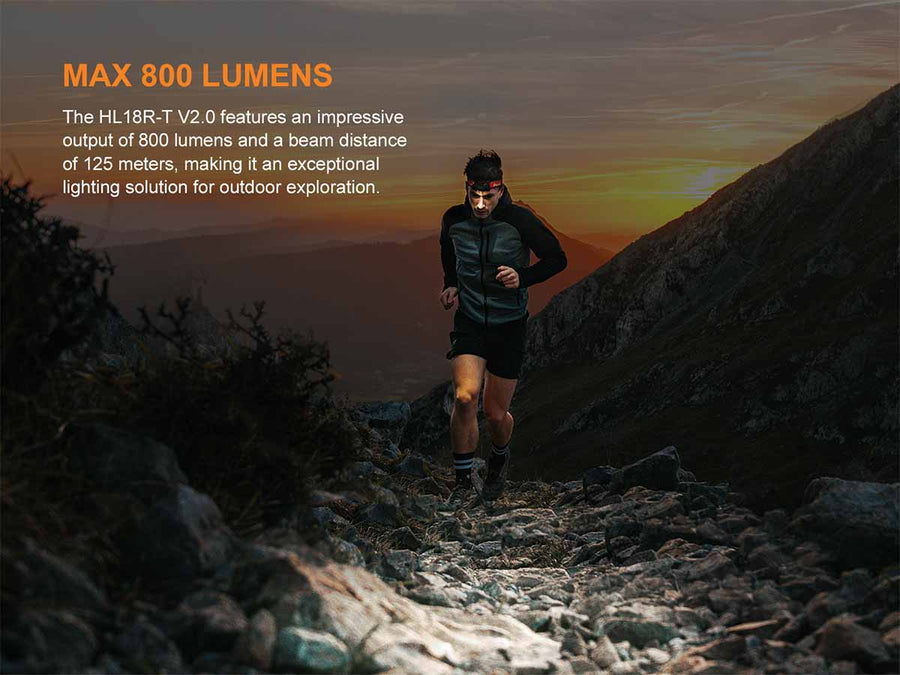 Fenix HL18R-T V2.0 Lightweight Trail Running Headlamp  800L