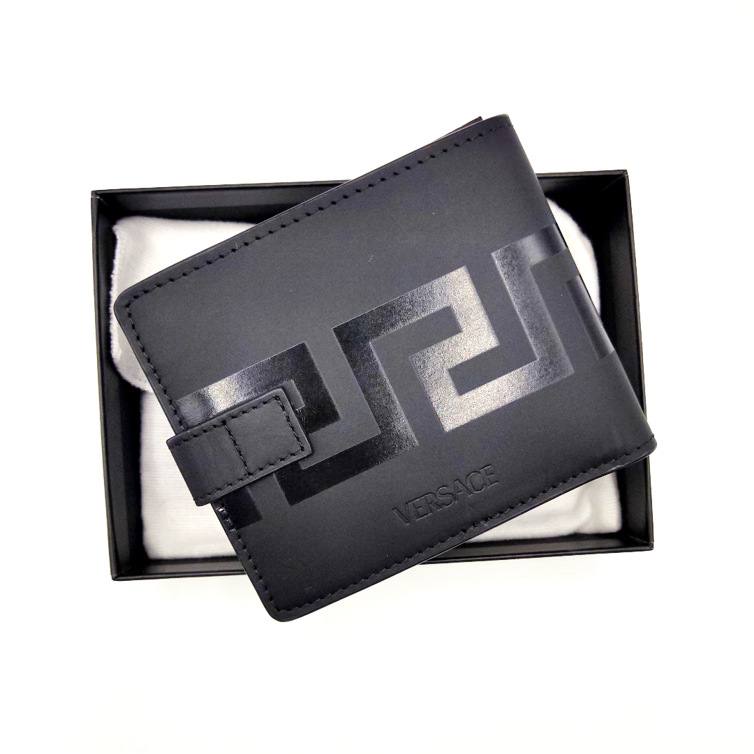Versace Black Wallet Greca In Middle (Y) - Shams Shopping Centre Versace  