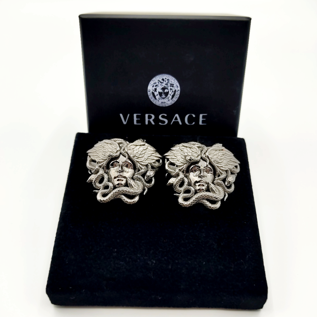 Versace Big Medusa Silver Cufflinks - Shams Shopping Centre Versace  