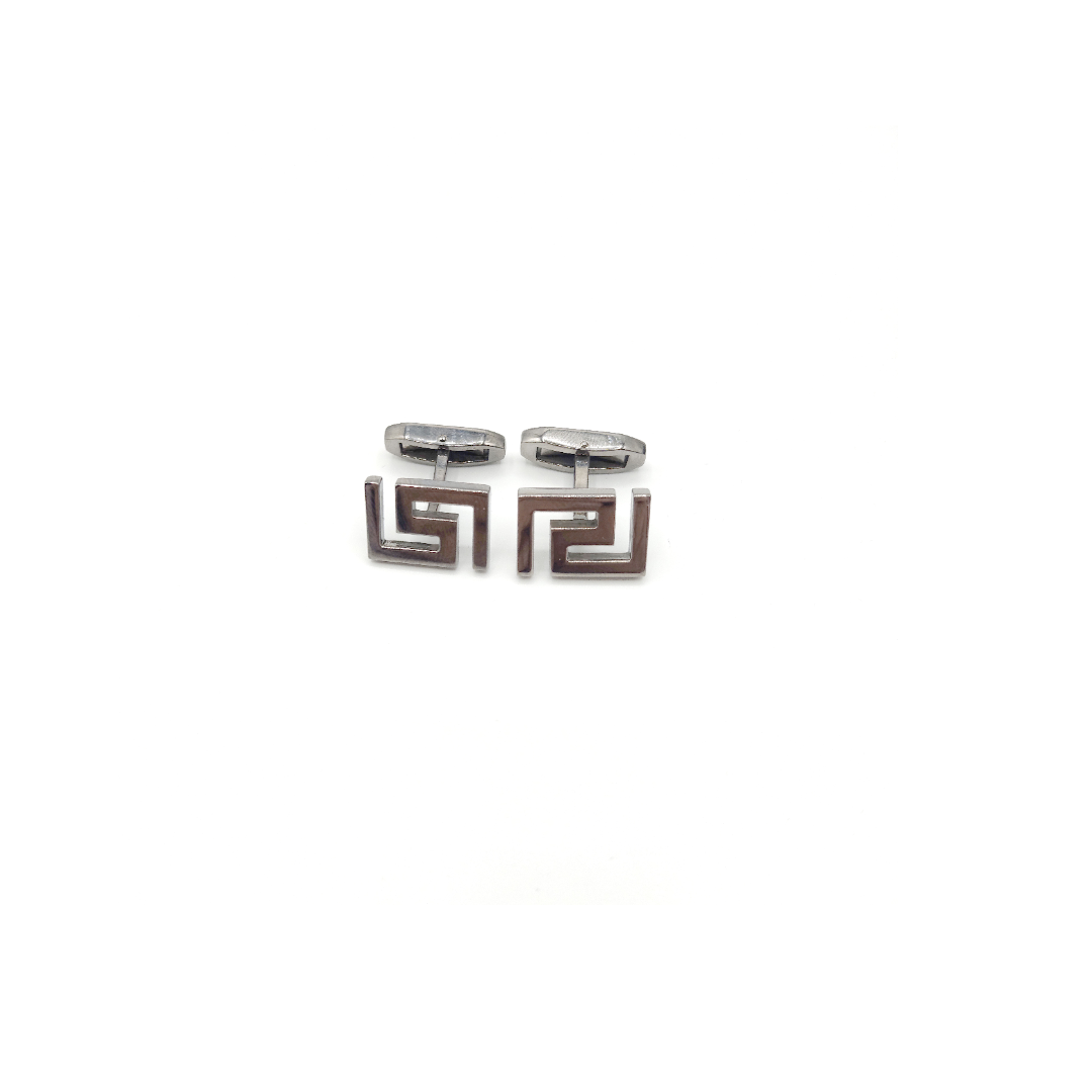 Versace Cufflink Plain Greca Silver (Y) - Shams Shopping Centre Versace  