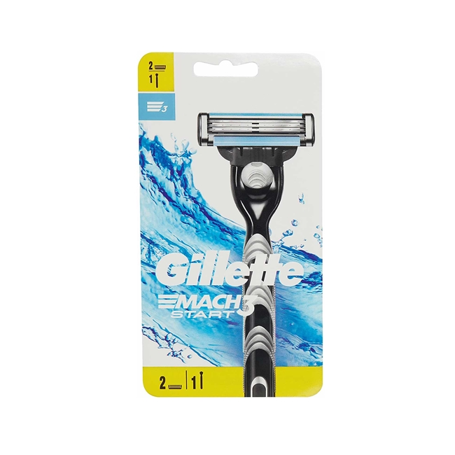 Gillette Mach3 Start Manual Razor Handle With 2pcs Cartridges Blade