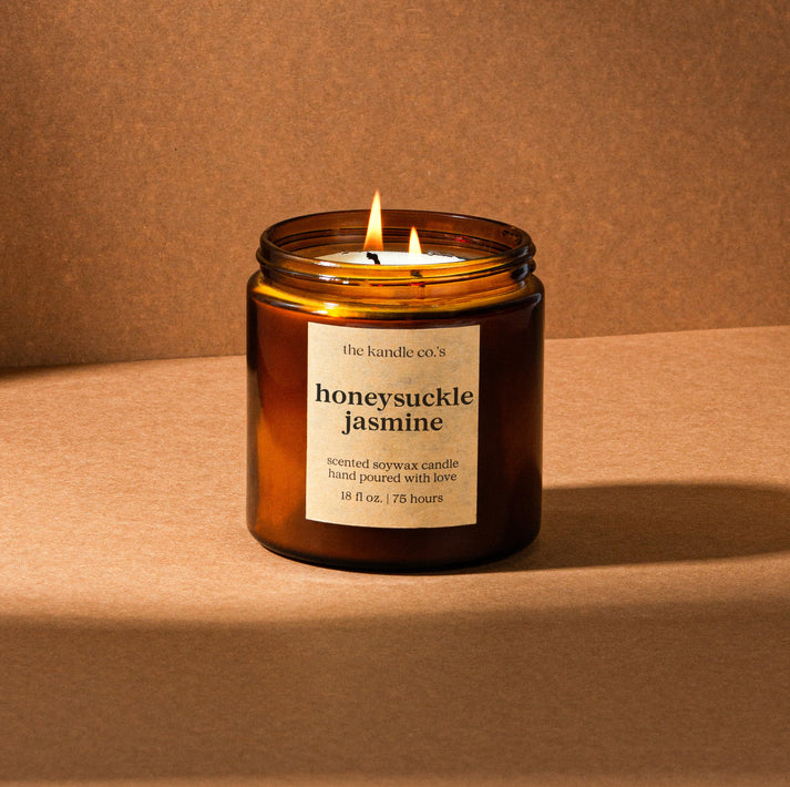 The Kandle Co Honey Suckle Jasmine Scented Candle 18Oz - Shams Shopping Centre The Kendle Co  