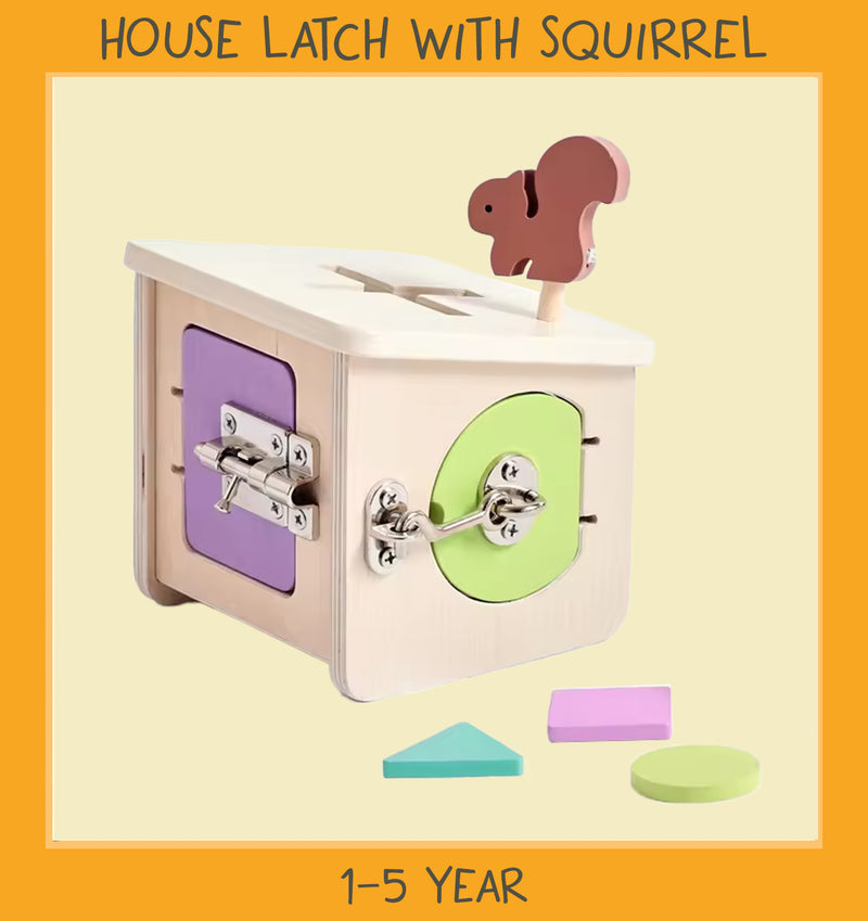 Tiny Tumble House Latch With Squirrel