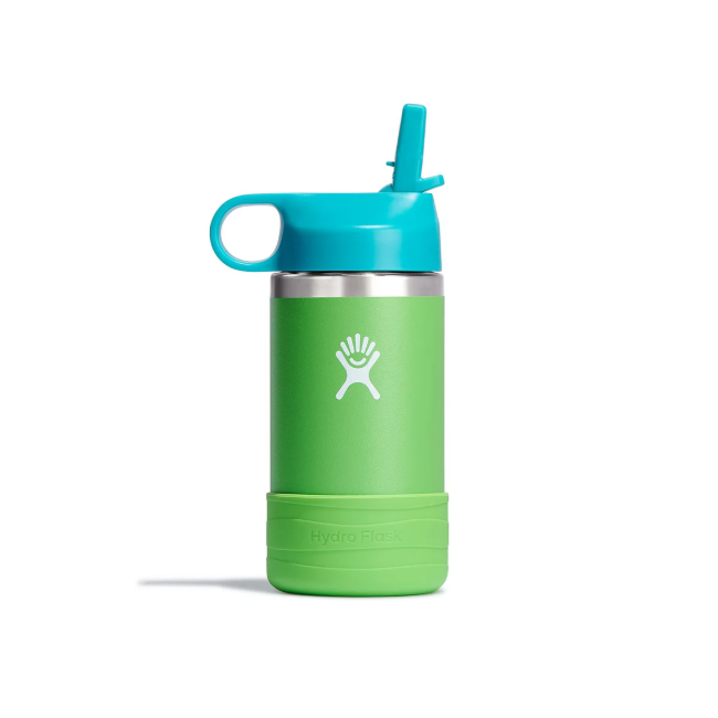 Hydro Flask 12 oz Kids Wide Mouth Straw Cap & Boot Grass