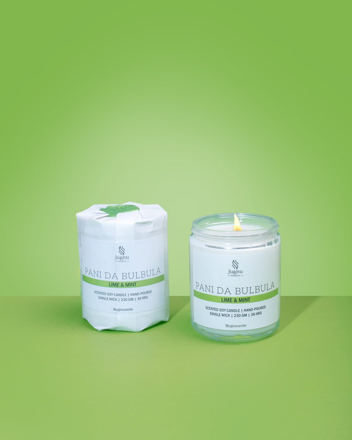 Jugnu Pani Da Bulbula Lime & Mint Candle 230g