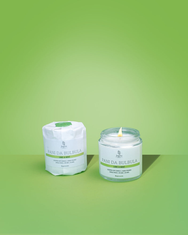Jugnu Pani Da Bulbula Lime & Mint Candle 90g