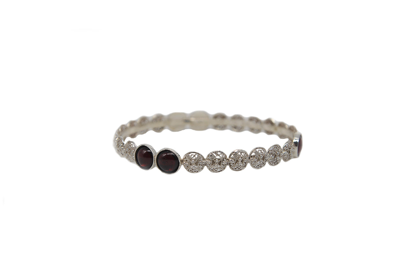 AMNA Round Filigree Discs And Garnet Jewelry ASJ-B03