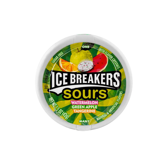 Ice Breakers Sours Watermelon-Green Apple-Tangerine 43g