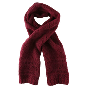 Mohair Hand Knitted Maroon Woolen Scarf - Shams Shopping Centre Mohair  