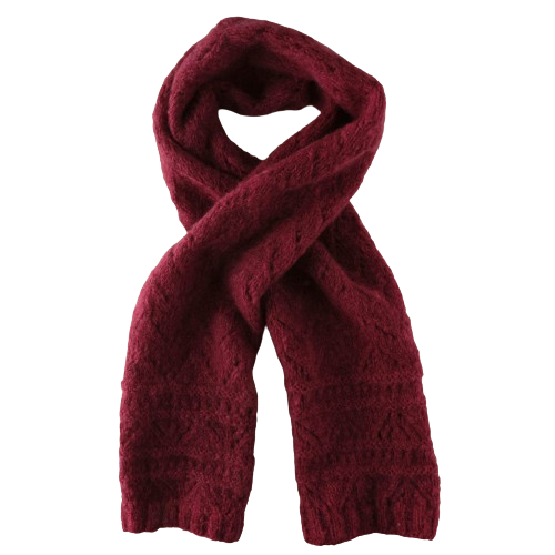 Mohair Hand Knitted Maroon Woolen Scarf - Shams Shopping Centre Mohair  