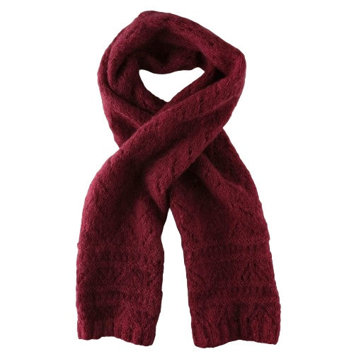 Mohair Hand Knitted Maroon Woolen Scarf