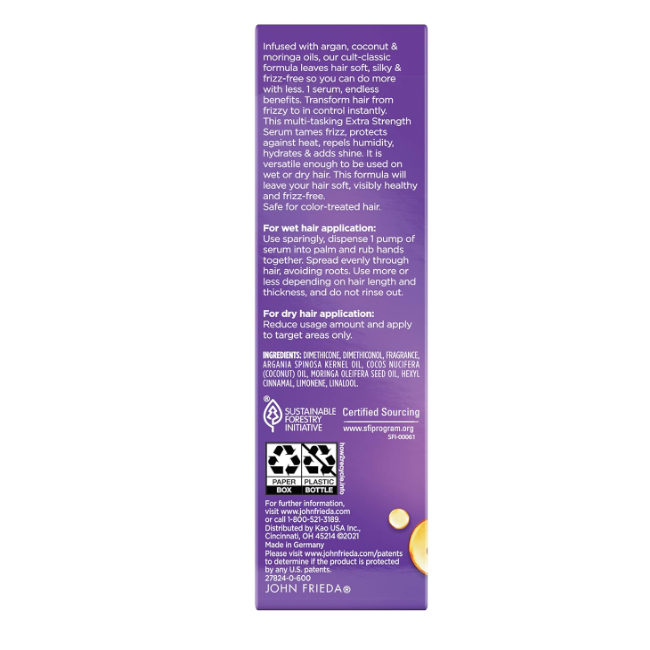 John Frieda Frizz Ease Extra Strength Hair Serum 50ml