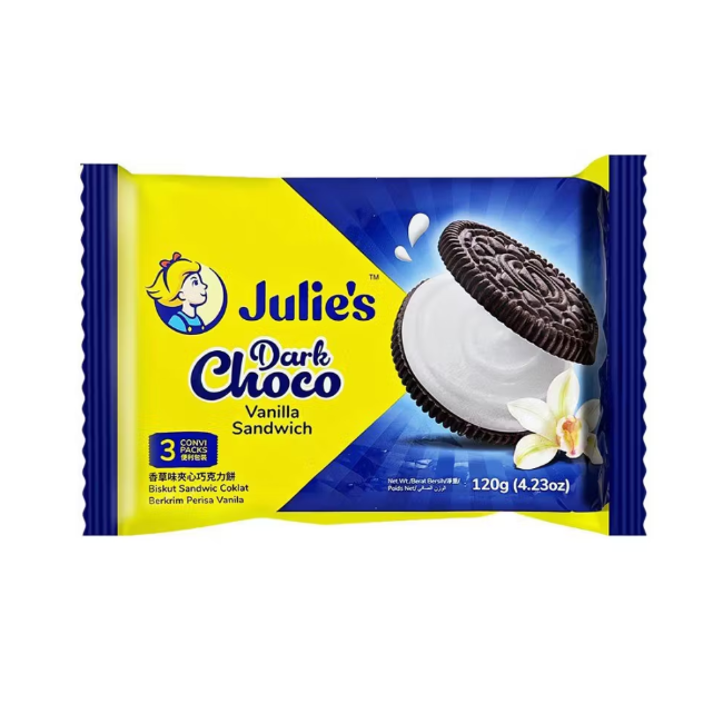 Julie's Dark Choco Vanilla Sandwich 120g