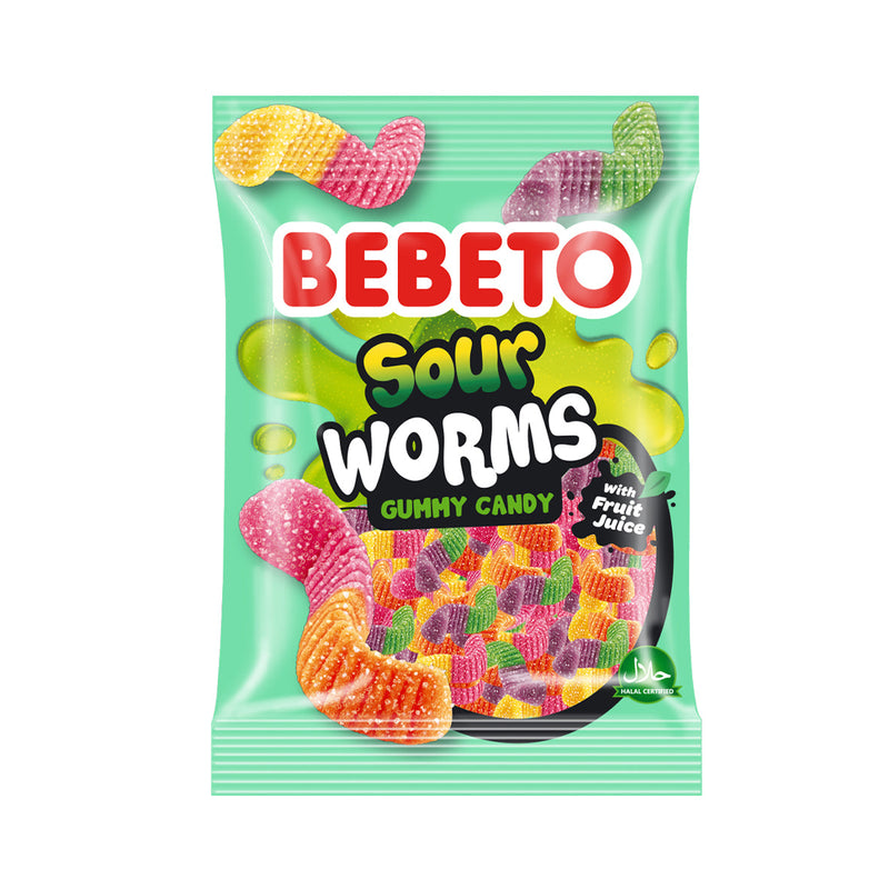 Bebeto Sour Worms Jelly Gum 80g
